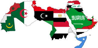 "A map of the Arab World with flags" Licensed under Creative Commons Attribution 3.0 via Wikimedia Commons