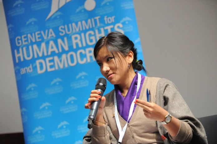 Youngest MP in Tibet's Parliament-in-Exile Tenzin Dhardon Sharling spoke on Tibet at yesterday's 6th annual Geneva Summit for Human Rights and Democracy.