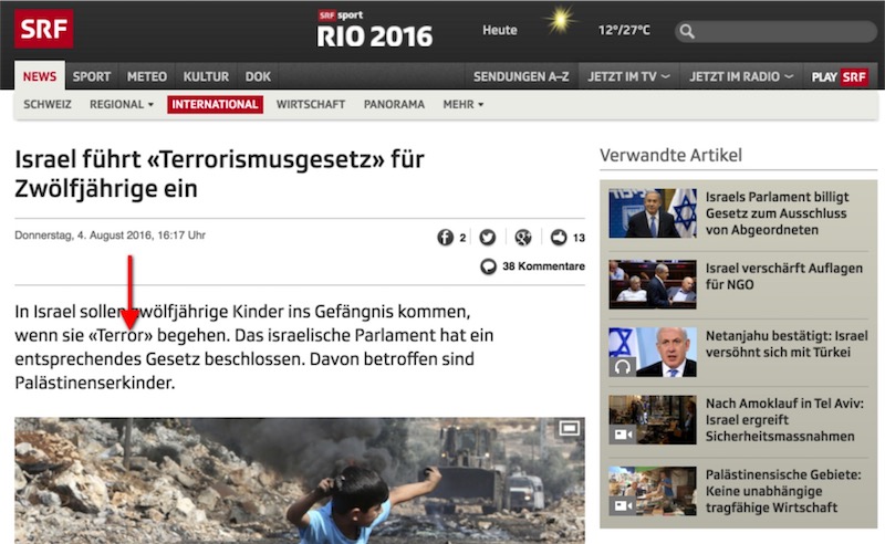 Screenshot www.srf.ch 08.08.2016