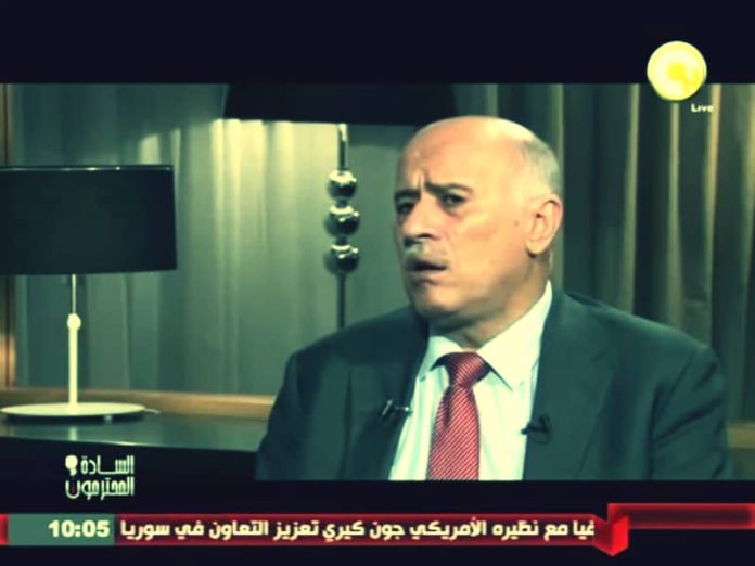 Jibril Rajoub während eines Interviews im ägyptischen Fernsehen. Foto Screenshot Youtube