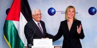 Mr Mahmoud ABBAS, President of the Palestinian Authority; Ms Federica MOGHERINI, High Representative of the EU for Foreign Affairs and Security Policy. Foto 'The European Union'