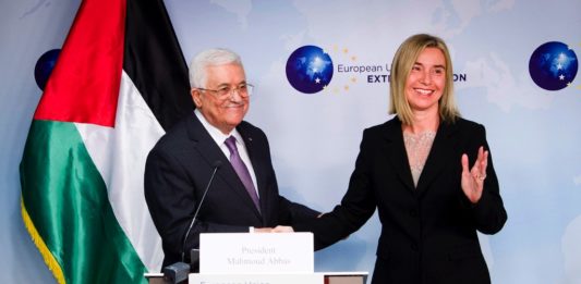 Mr Mahmoud ABBAS, President of the Palestinian Authority; Ms Federica MOGHERINI, High Representative of the EU for Foreign Affairs and Security Policy. Foto 'The European Union'