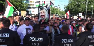 Anti-Israel Kundgebung in Berlin. Foto Screenshot Youtube