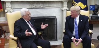 US Präsident Donald Trump mit Mahmoud Abbas im Weissen Haus am 3. Mai 2017. Foto Screenshot White House Video