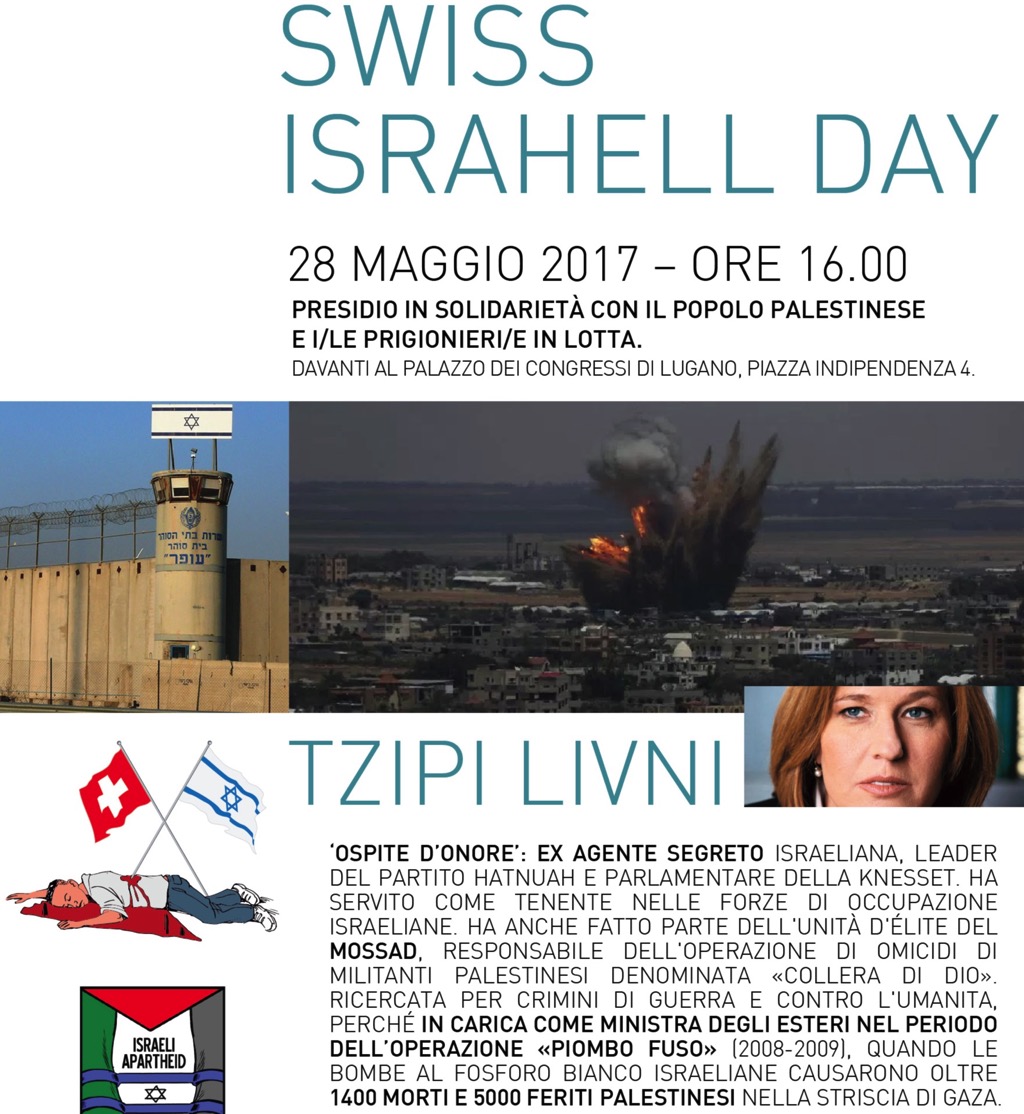 Flyer mit dem Aufruf gegen den Besuch von Frau Livni. Foto zVg