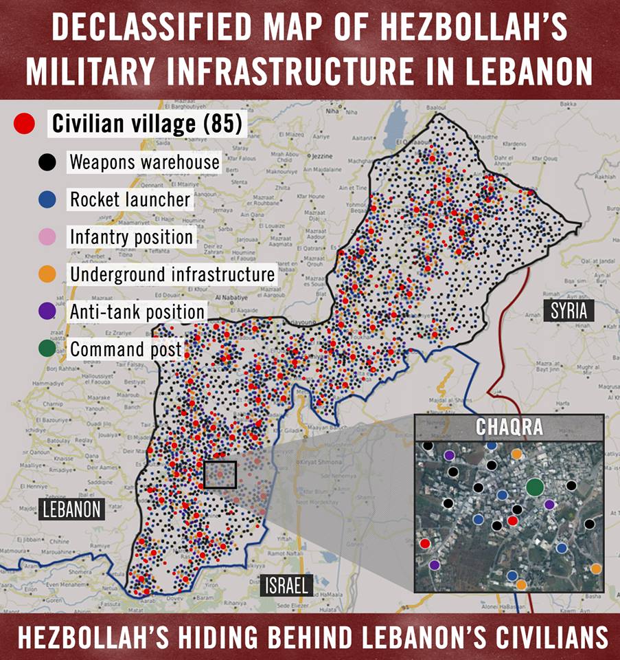 Militärische Infrastruktur von Hisbollah. Quelle IDF