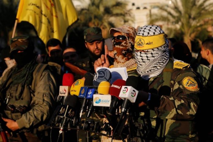 Die Al-Aqsa-Märtyrer-Brigaden, der sog. militärische Flügel der Fatah-Bewegung. Foto Screenshot Youtube / Khbrpress