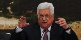 Der Präsident der Palästinensischen Autonomiebehörde, Mahmoud Abbas, sprach am 14. Januar 2018 vor dem PLO-Zentralausschuss in der Stadt Ramallah. Foto Flash90