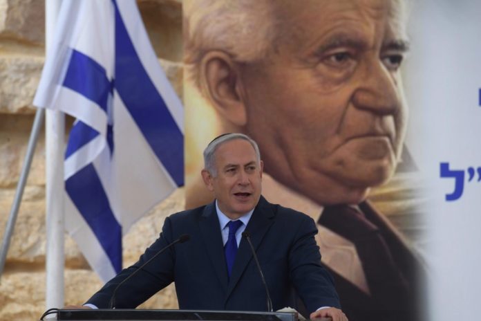 Premierminister Benjamin Netanjahu bei der Gedenkfeier für David Ben Gurion. Foto GPO