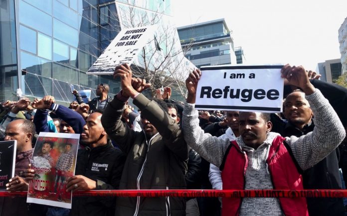 Illegale eritreische Migranten am 22. Januar 2018 in Herzilya. Foto Melanie Lidman/Times of Israel
