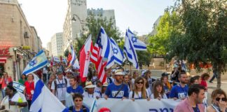 Tausende Christen aus 40 Ländern der Welt kamen nach Jerusalem, um am Marsch der Nationen teilzunehmen. Foto Hillel Maeir/TPS