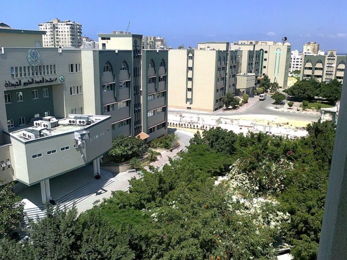 Luhaidan-Gebäude der Islamischen Universität von Gaza (2012). Foto Manar al Zraiy, CC BY-SA 3.0, https://commons.wikimedia.org/w/index.php?curid=20186874