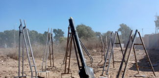 Kassam-Raketen-Abschussvorrichtungen in Gaza. Foto Israel Defense Forces, CC BY-SA 2.0, https://commons.wikimedia.org/w/index.php?curid=34370938