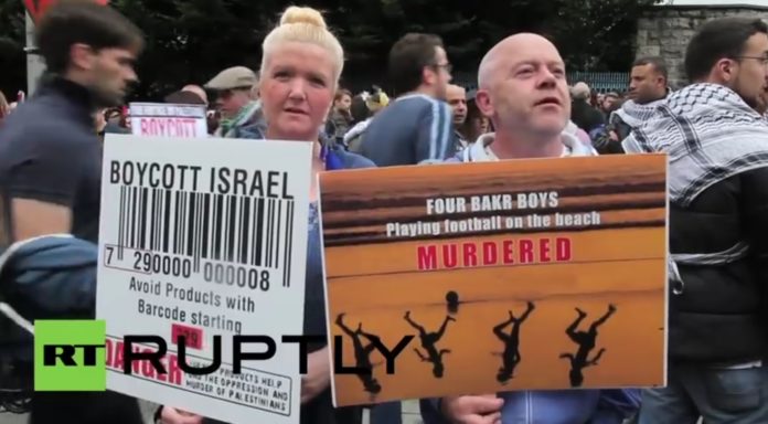 BDS Demonstration in Irland. Screenshot Youtube