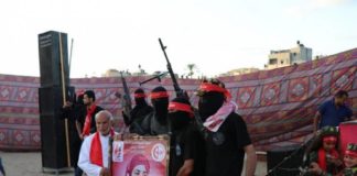 Die Volksfront zur Befreiung Palästinas (PFLP) hielt am 3. Juli eine Gedenkfeier für "ihren Märtyrer" Ahmed al-Adini. Foto Screenshot Samanews Website