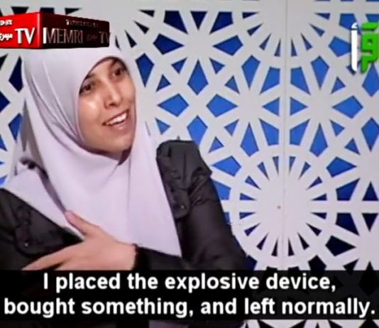 Ahlam Tamimi erzählt in einem Interview mit dem kuwaitischen Fernsehen, wie sie einen Supermarkt in Jerusalem in die Luft gejagt hat. Foto MEMRI Video Screenshot