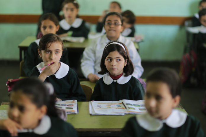 Schulunterricht in Gaza. Foto Wissam Nassar/Flash90