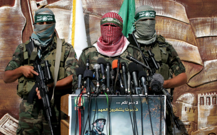 Mitglieder von Hamas' Izz ad-Din al-Qassam Brigaden. Foto Rahim Khatib/Flash90