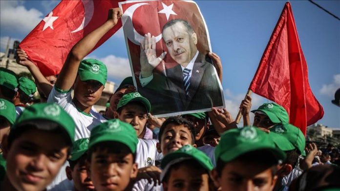 Pro-Erdogan Kundgebung in Gaza. Foto Qudspress