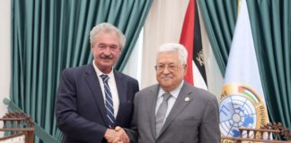 Treffen des luxemburgischen Aussenministers Jean Asselborn mit Palästinenserpräsident Mahmoud Abbas in Ramallah am 11. September 2019. Foto الرئيس محمود عباس