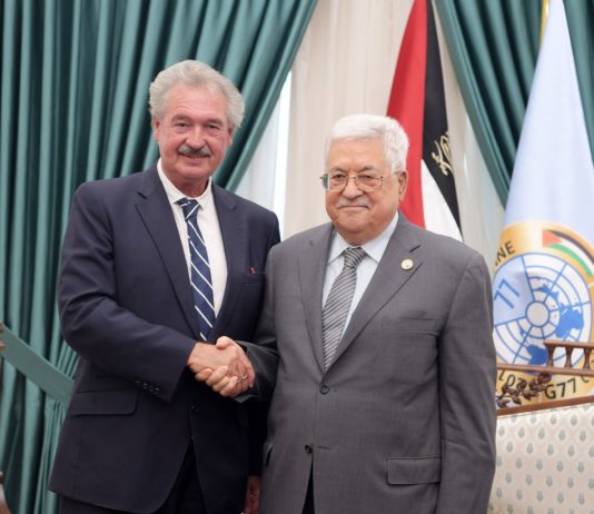 Treffen des luxemburgischen Aussenministers Jean Asselborn mit Palästinenserpräsident Mahmoud Abbas in Ramallah am 11. September 2019. Foto الرئيس محمود عباس
