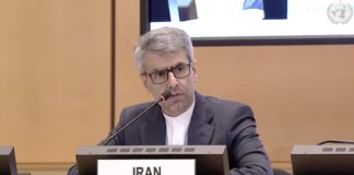 Esmaeil Baghaei Hamaneh, Ständiger Vertreter des Iran bei den Vereinten Nationen in Genf. Foto Screenshot UN Web TV
