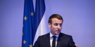 Der französische Präsident Emmanuel Macron in Jerusalem am 22. Januar 2020. Foto Hadas Parush/Flash90.