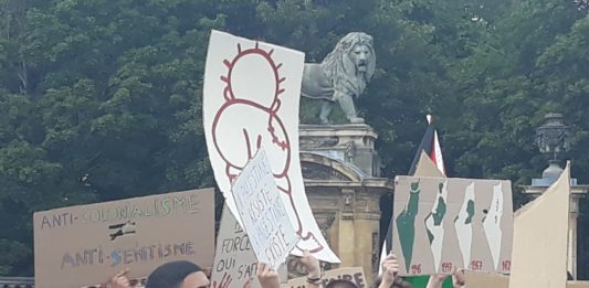 Kundgebung in Brüssel gegen die Annexion. Foto Association belgo-palestinienne.