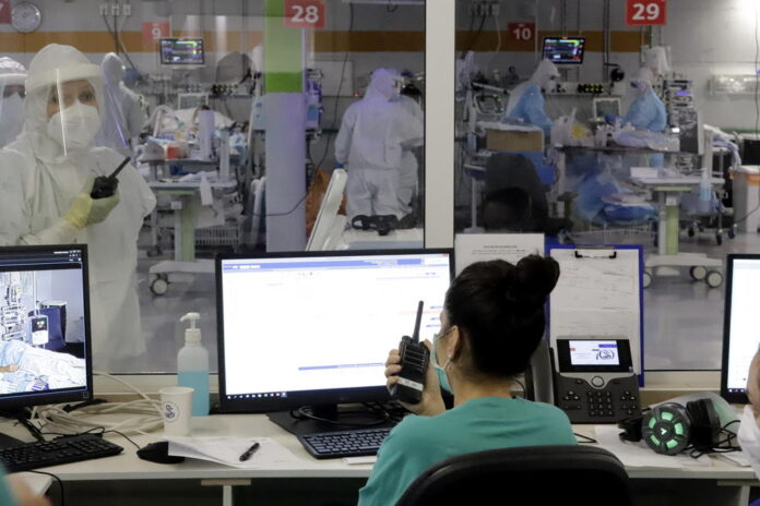 Coronavirus-Isolationsstation im medizinischen Zentrum Chaim Sheba. Foto Eitan Elhadez-Barak/TPS