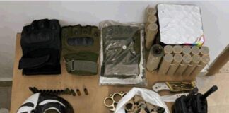 Einige der Waffen, die sich im Besitz der palästinensischen Minderjährigen befanden. Foto Israelische Sicherheitsbehörde