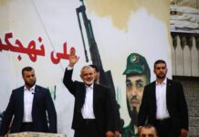 Der Leiter des Politbüros der Hamas, Ismail Haniyeh, am 31. Jahrestag der Hamas am 16. Dezember 2018. Foto imago images / ZUMA Wire
