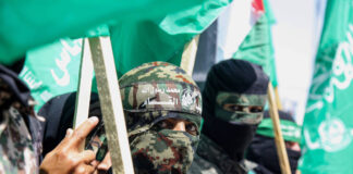 Hamas Kundgebung gegen die Verschiebung der palästinensischen Parlaments- und Präsidentschaftswahlen im nördlichen Gazastreifen am 30. April 2021. Foto IMAGO / ZUMA Wire
