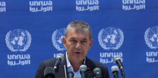 UNRWA-Generaldirektor Philippe Lazzarini spricht während einer Pressekonferenz in Gaza-Stadt am 23. Mai 2021. Foto IMAGO / ZUMA Wire