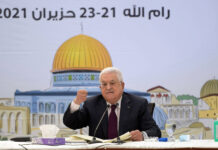 Der palÃ¤stinensische PrÃ¤sident Mahmoud Abbas wÃ¤hrend der Sitzung des Fatah-Rates in Ramallah am 21. Juni 2021. Foto IMAGO / ZUMA Wire