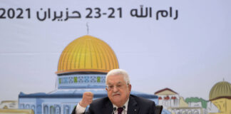 Der Palästinensische Präsident Mahmoud Abbas während einer Sitzung des Fatah Revolutionsrates in Ramallah am 21. Juni 2021. Foto IMAGO / ZUMA Wire