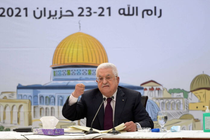 Der Palästinensische Präsident Mahmoud Abbas während einer Sitzung des Fatah Revolutionsrates in Ramallah am 21. Juni 2021. Foto IMAGO / ZUMA Wire
