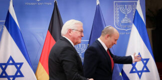 Der israelische Premierminister Naftali Bennett trifft sich mit dem deutschen Bundespräsidenten Frank-Walter Steinmeier in Jerusalem, am 1. Juli 2021. Foto IMAGO / Xinhua