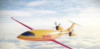 Das Flugzeug Alice von Eviation Aircraft für DHL kann 1200 Kilogramm transportieren. Foto Eviation