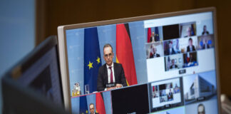 Heiko Maas, deutscher Bundesaussenminister, aufgenommen im Rahmen einer Videokonferenz der G7 zu Afghanistan. Berlin, 19.08.2021. Foto IMAGO / photothek