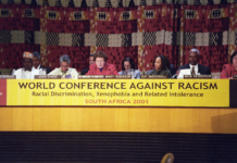 Im Jahr 2001, eine Woche vor den Terroranschlägen vom 11. September, veranstaltete die UNO die „Weltkonferenz gegen Rassismus, Diskriminierung, Fremdenfeindlichkeit und Intoleranz“ in Durban, Südafrika. Foto UN Photo/Ron da Silva.