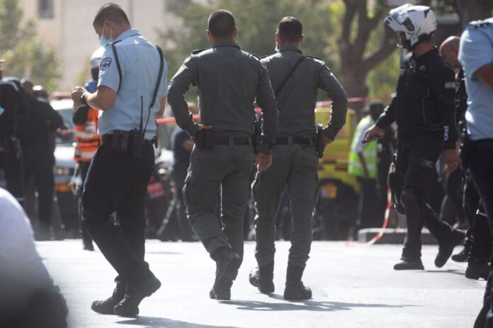Sicherheitskräfte in Jerusalem, 13. September 2021. Foto Shalev Shalom/TPS