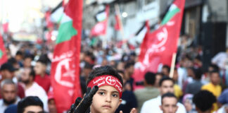 Kundgebung der Volksfront für die Befreiung Palästinas (PFLP) am 2. Juni 2021 in Gaza-Stadt. Foto IMAGO / ZUMA Wire