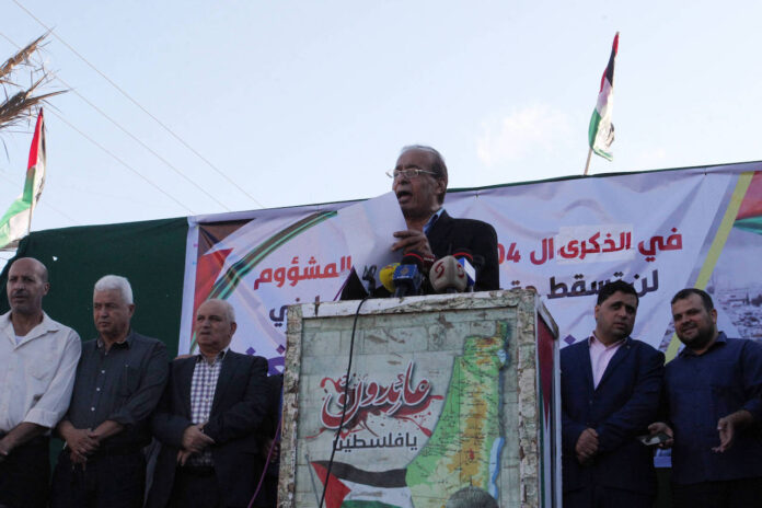 Am 2. November 2021 protestieren Palästinenser in Jabalia im nördlichen Gazastreifen anlässlich des 104. Jahrestages der Balfour-Erklärung Grossbritanniens. Foto IMAGO / ZUMA Wire