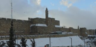 Der Wintersturm Elpis brachte Schnee nach Jerusalem. Jerusalem, 27. Januar 2022. Foto Eitan Elhadez-Barak/TPS
