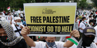 Pro-palästinensische Proteste in Jakarta am 21.05.2021. Foto IMAGO / NurPhoto