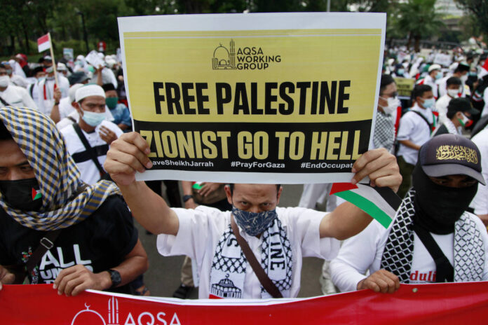 Pro-palästinensische Proteste in Jakarta am 21.05.2021. Foto IMAGO / NurPhoto