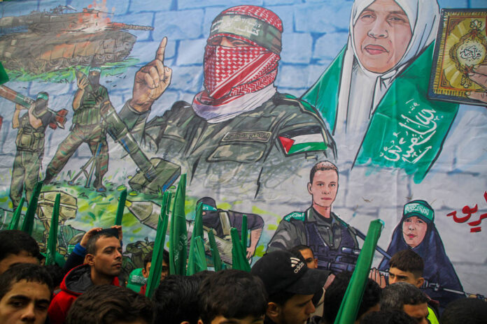 17. Dezember 2021, die Hamas hält eine Grosskundgebung anlässlich ihres 34. Jahrestages in Gaza-Stadt ab. Foto IMAGO / ZUMA Wire