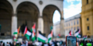 Pro-Palästina Kundgebung am 29.05.2021 in München. Foto IMAGO / Leonhard Simon