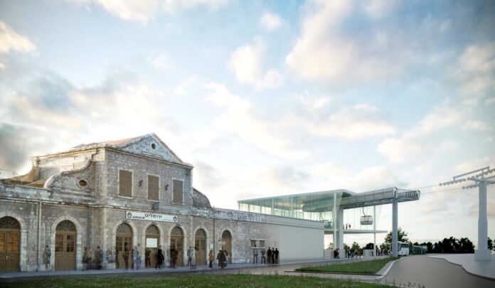 Entwurf der geplanten Seilbahnstation im historischen Jerusalem. Foto Rosenfeld Arens Architects / Jerusalemer Entwicklungsbehörde