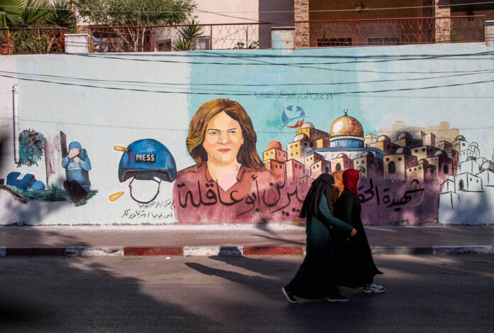 Ein Wandbild von Shireen Abu Aqleh in Gaza-Stadt. Foto IMAGO / ZUMA Wire